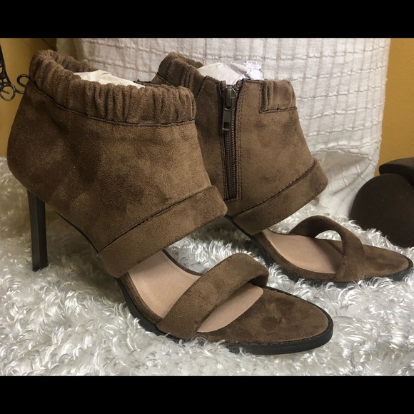 💛 Mi iM Brown Suede Heels Size 10 - Picture 1 of 5